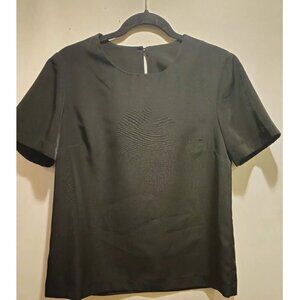 Blair Short Sleeve Scoop Neck Blouse Top Women's Small Black